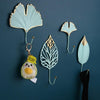 Decorative Leaves Iron Hooks Tropic Plant Wall Mounted