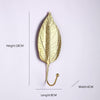 Decorative Leaves Iron Hooks Tropic Plant Wall Mounted