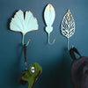 Decorative Leaves Iron Hooks Tropic Plant Wall Mounted