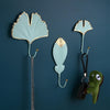 Decorative Leaves Iron Hooks Tropic Plant Wall Mounted