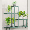 Wrought Iron Plant Stand with Wheels (Green or White)