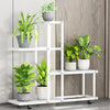 Wrought Iron Plant Stand with Wheels (Green or White)