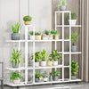 Wrought Iron Plant Stand with Wheels (Green or White)